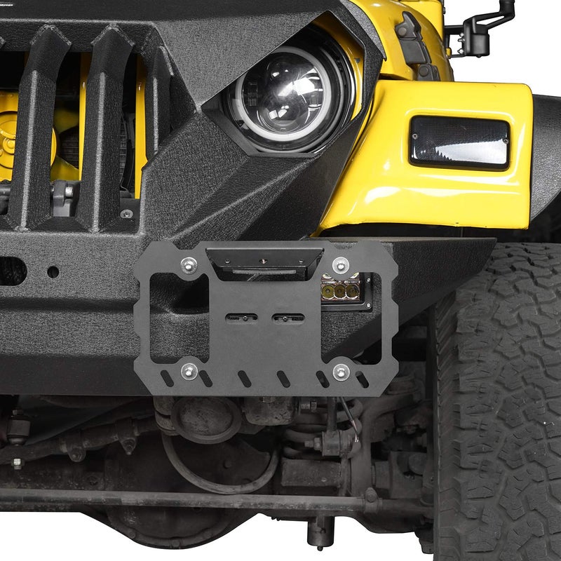 Hooke Road Shackle D Ring License Plate Mount Bracket Relocation Holder w/White LED Light for 1955-2026 Jeep Wrangler CJ YJ TJ JK JL Gladiator JT - Image 2
